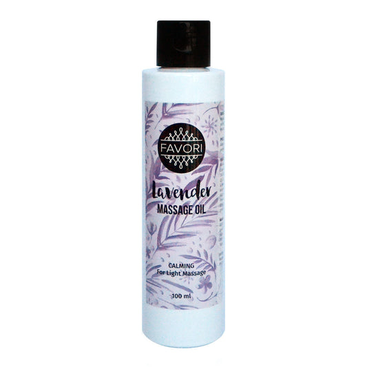 Bottle of FAVORI Scents Lavender - For Light Massage massage oil, 100 ml.