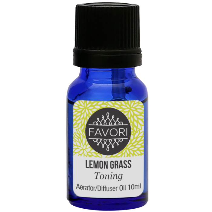A bottle of FAVORI Scents Lemon Grass Aerator/Diffuser (AD) Aroma Oil, 10ml.