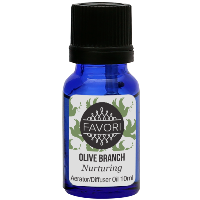 Sentence with replacements: A small bottle of FAVORI Scents Olive Branch Aerator/Diffuser (AD) Aroma Oil, 10ml.