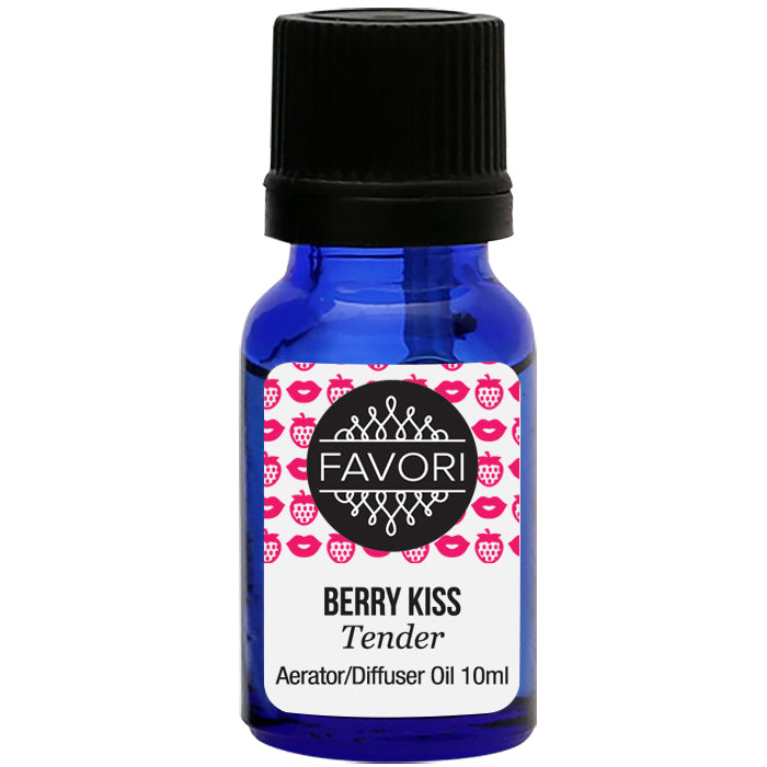 A small bottle of FAVORI Scents Berry Kiss Aerator/Diffuser (AD) Aroma Oil, 10ml.