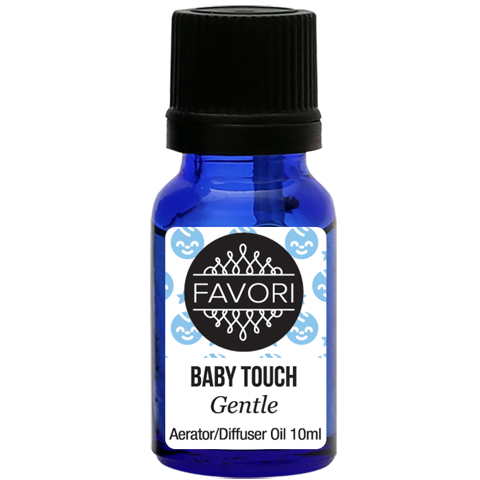A bottle of FAVORI Scents Baby Touch Aerator/Diffuser (AD) Aroma Oil, 10ml.