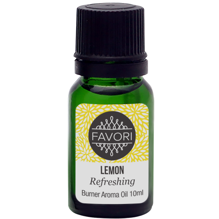 A small bottle of FAVORI Scents Lemon Burner Aroma Oil.