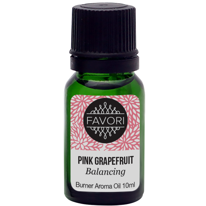 Bottle of FAVORI Scents Pink Grapefruit Burner Aroma Oil, 10ml.