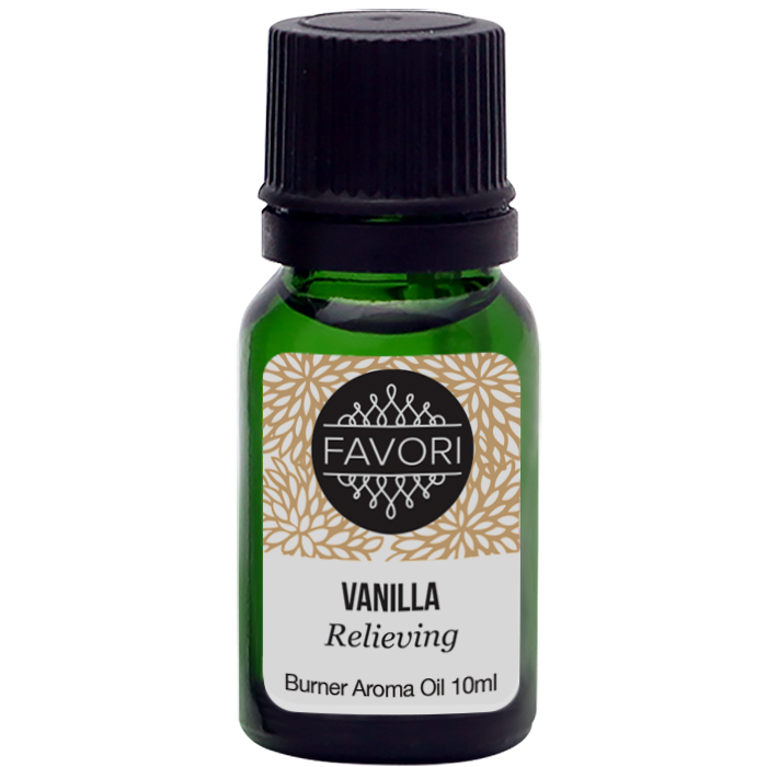 A bottle of FAVORI Scents Vanilla Burner Aroma Oil, 10ml.