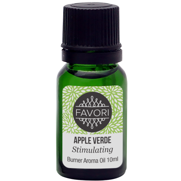 A bottle of FAVORI Scents Apple Verde Burner Aroma Oil, 10ml.