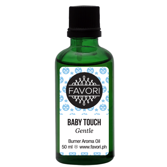 A bottle of FAVORI Scents Baby Touch Burner Aroma Oil, 50 ml.