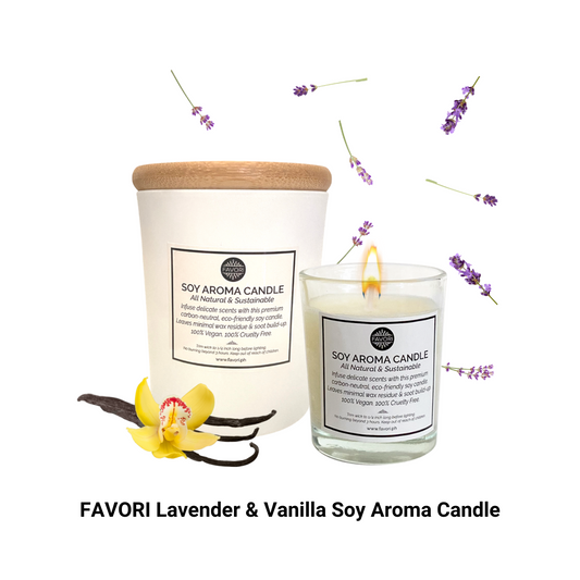 SAC Lavender & Vanilla Soy Aroma Candle by FAVORI Scents, a favorite aroma blend.
