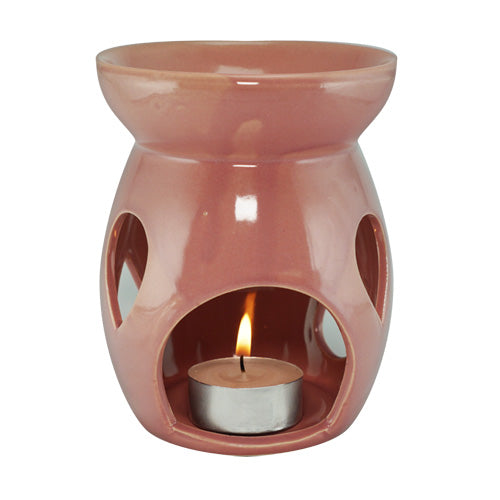 FAVORI Scents Ceramic Tealight Burners, ideal for aroma oils, shown with a candle on a white background.