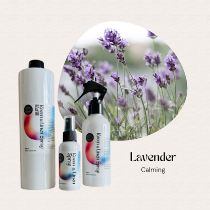 Three FAVORI Scents Trio Air Spray bottles; text: Lavender Calming odor removal.