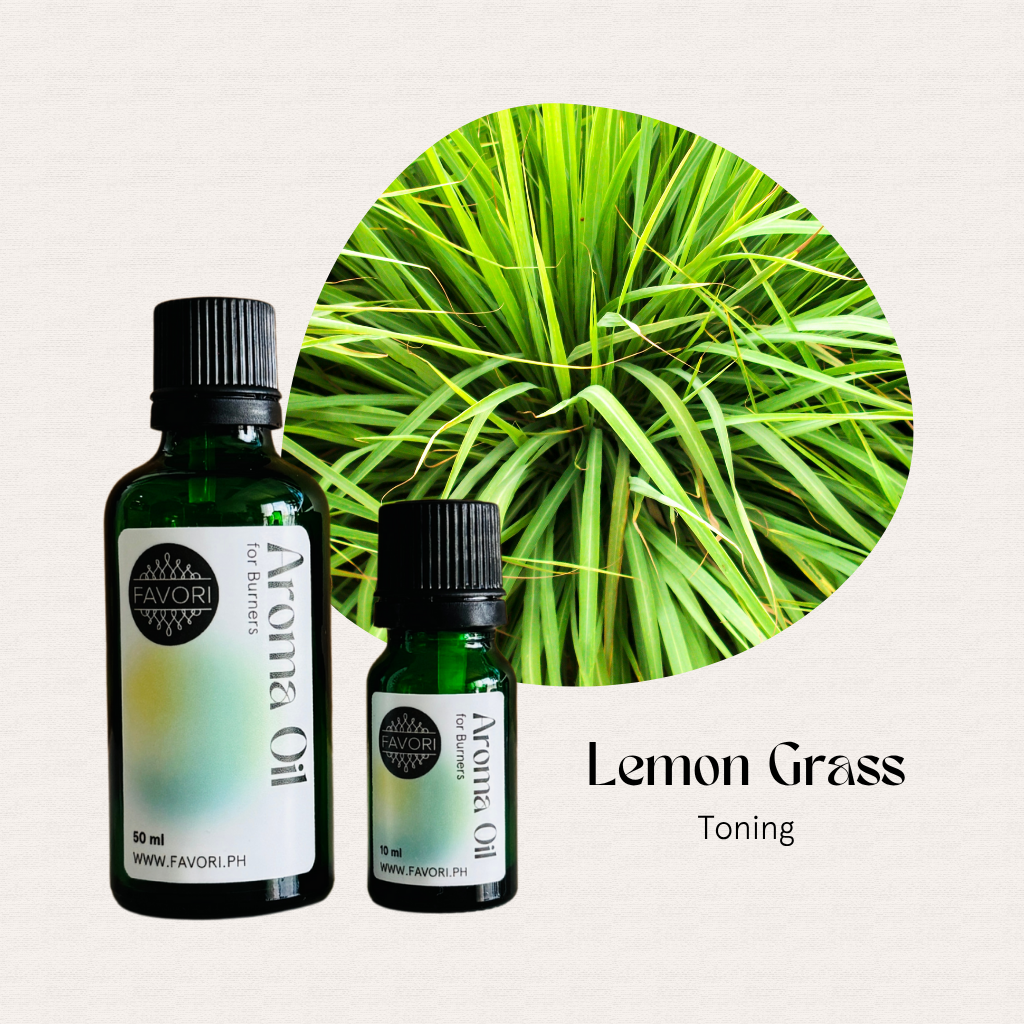 Two FAVORI Scents Burner Aroma Oils, Lemon Grass Toning—long-lasting aroma for burner use.