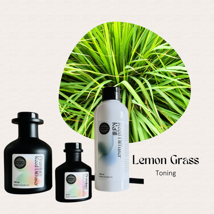 The FAVORI Lemon Grass Trio Premium Reed Diffuser offers a long-lasting fresh lemongrass aroma.