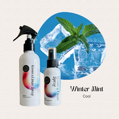 Two FAVORI Scents Regular Room & Linen Air Spray bottles—minty fresh for a cool winter mood.