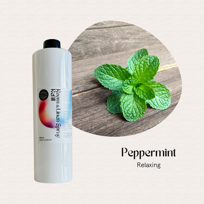 FAVORI Scents Refill – Regular Room & Linen Air Spray 500ml with fresh peppermint, for odor elimination.