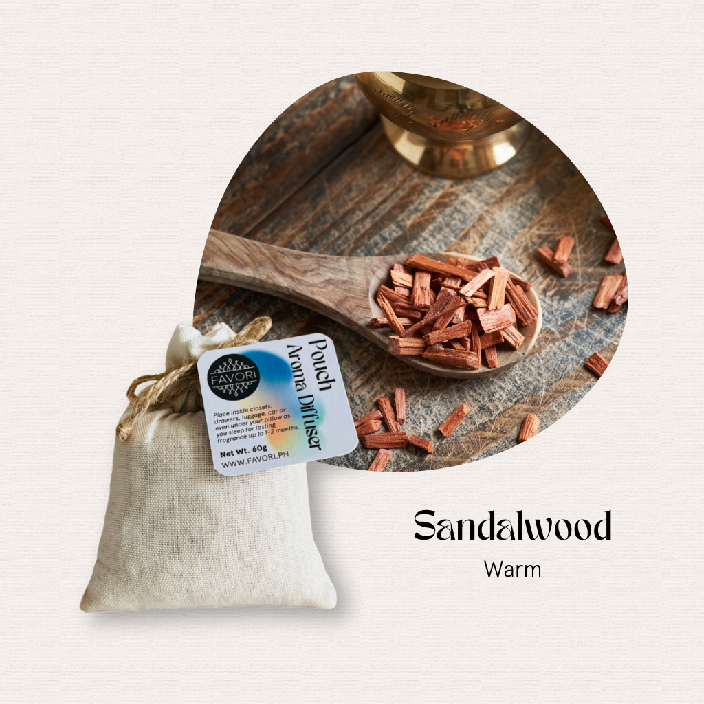 The FAVORI Scents Sandal Wood Pouch Aroma Diffuser is a perfect long-lasting car freshener.