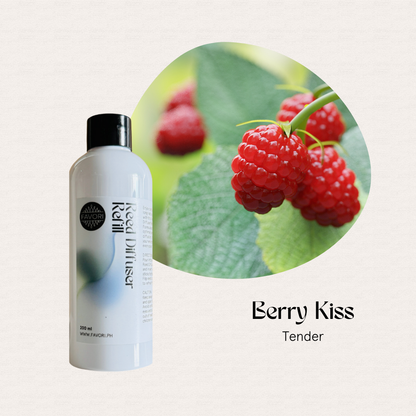 FAVORI Scents Berry Kiss Reed Diffuser Refill (RDR) fills your space with a long-lasting, fruity aroma.