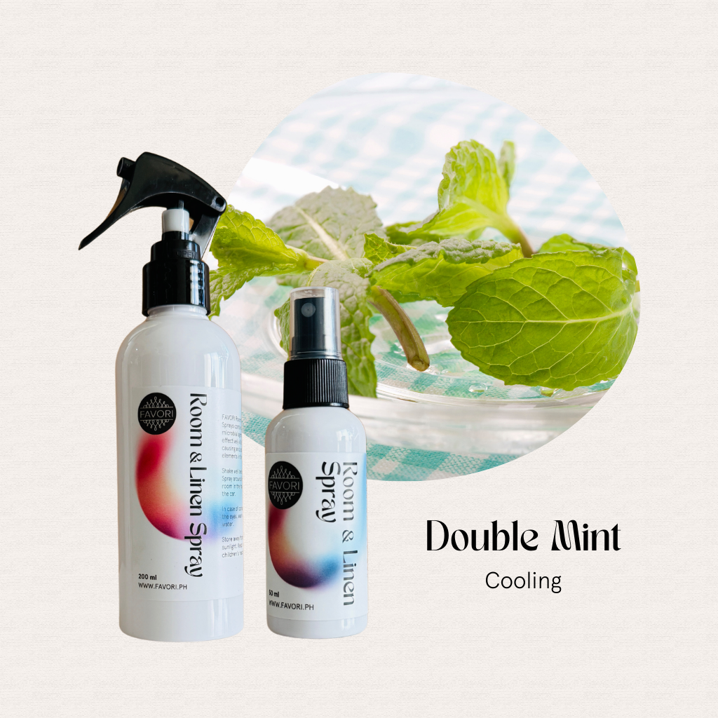 FAVORI Scents Regular Room & Linen Air Spray—fresh mint fragrance for a cooling, revitalized space.