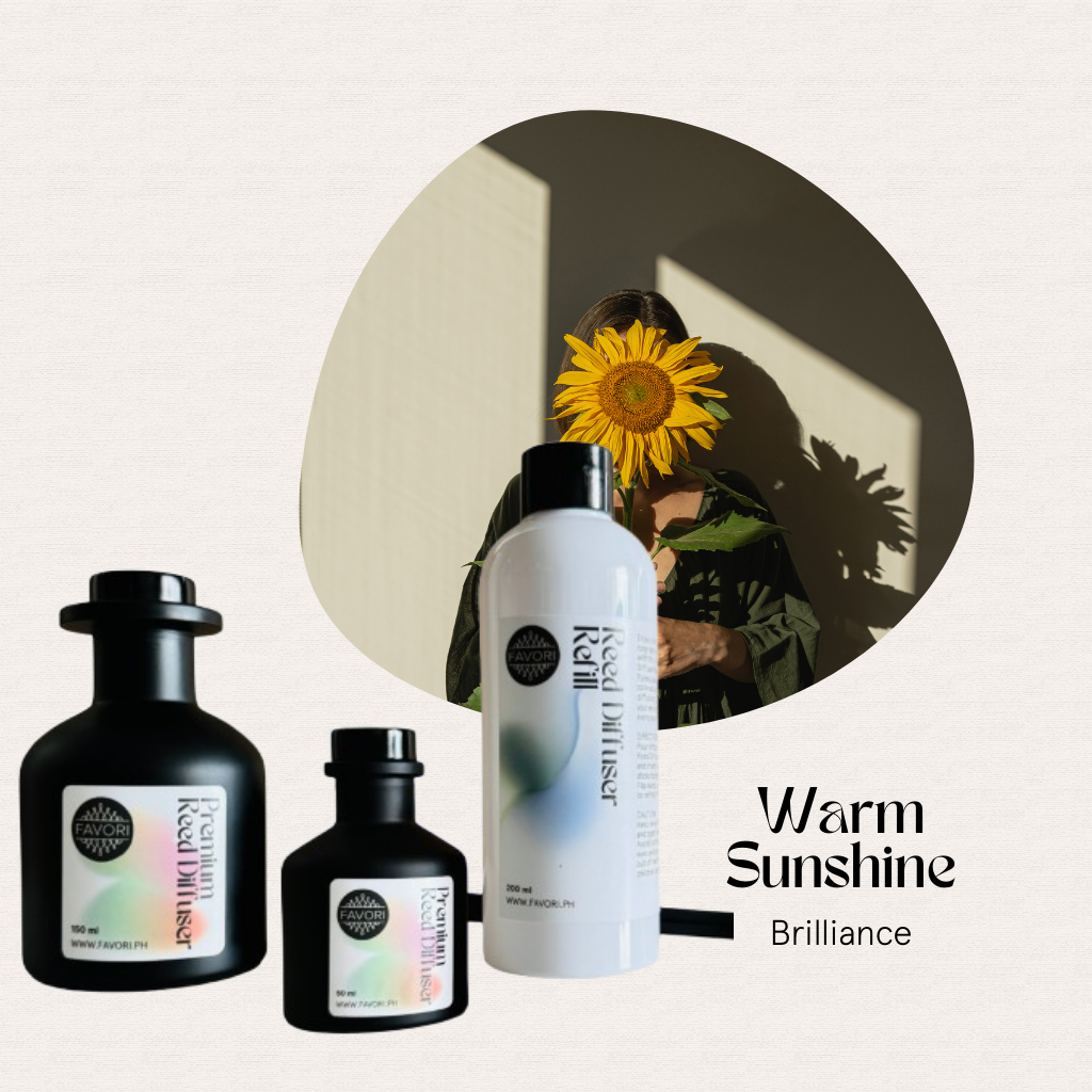 Three bottles of FAVORI Scents Warm Sunshine Trio evoke a Marriott Hotel scent.