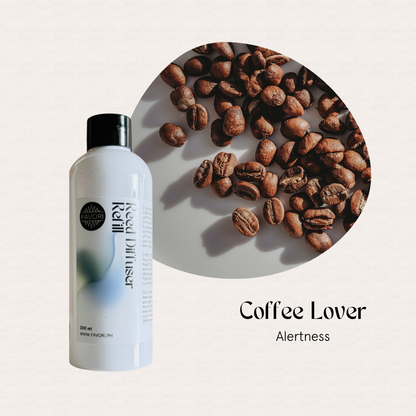 FAVORI Scents Reed Diffuser Refills offers lasting aroma, perfect for coffee lovers seeking alertness.