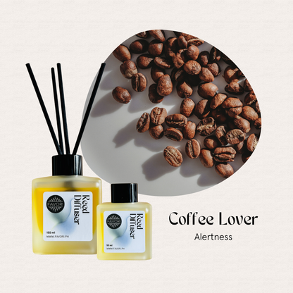 Two FAVORI Scents Coffee Lover RRDs: fiber reeds, long-lasting aroma for alertness.
