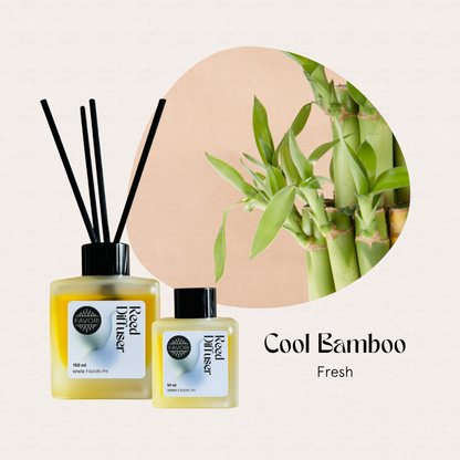 Two FAVORI Scents Cool Bamboo RRDs with black sticks feature a fresh peppermint scent.