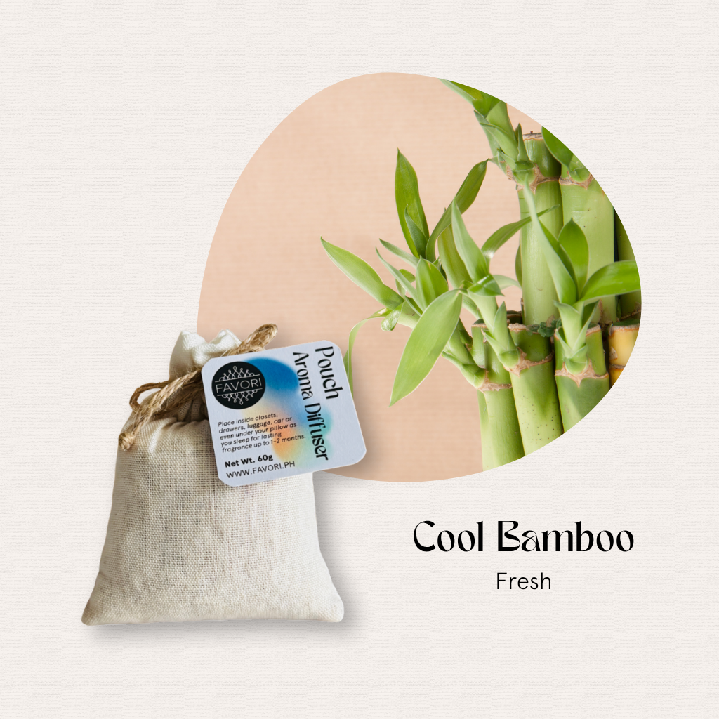 FAVORI Scents Pouch Aroma Diffuser (PAD), fresh bamboo scent, ideal with antimicrobial aroma oil.