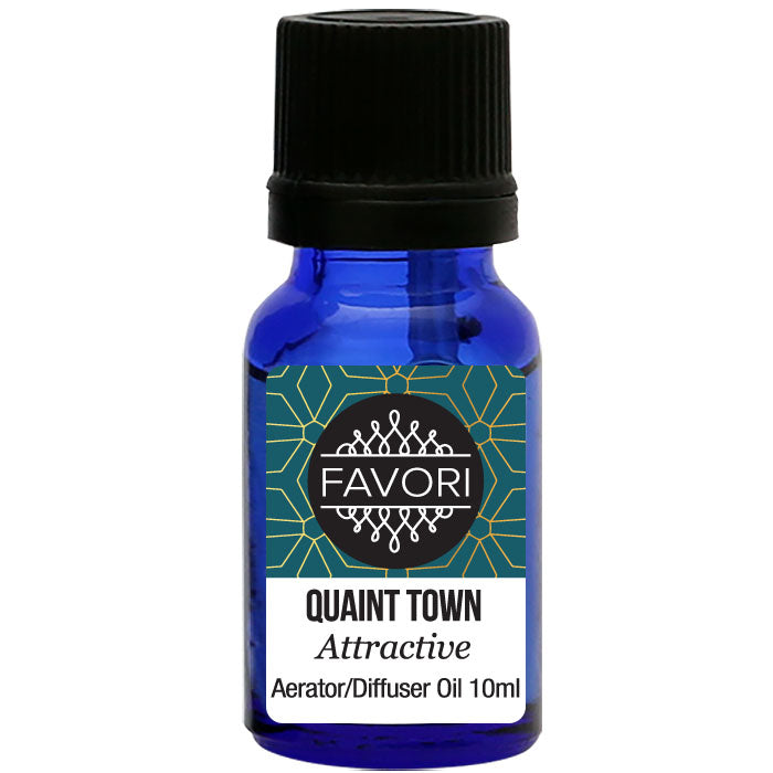 A bottle of FAVORI Scents Quaint Town Aerator/Diffuser (AD) Aroma Oil, 10 ml.