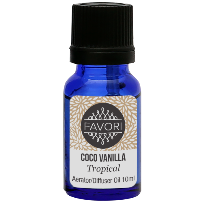 A bottle of FAVORI Scents Vanilla AD Aroma Oil, 10ml.