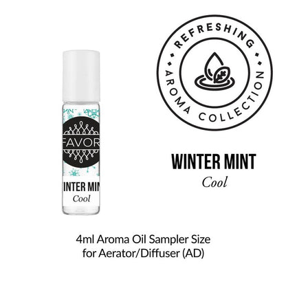 A 4ml Burner Aroma Oil sampler labeled Cool beside a FAVORI Scents Refreshing Aroma Collection logo.