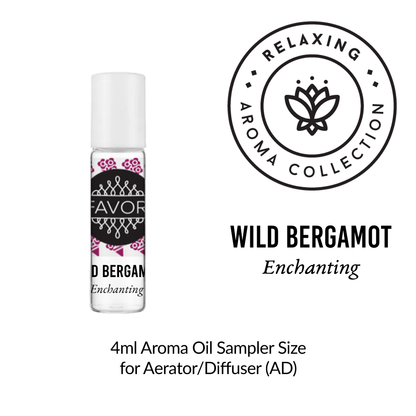 The 4ml Aroma Oil Sampler (AOS) by FAVORI Scents is a calming, water-soluble Wild Bergamot aroma oil.