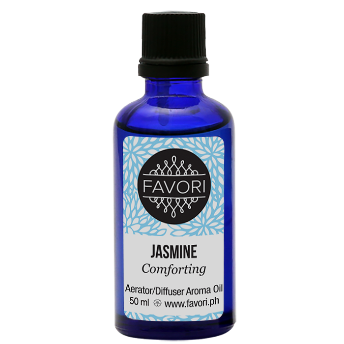 Blue bottle of FAVORI Scents Jasmine Aerator/Diffuser (AD) Aroma Oil, 50 ml.