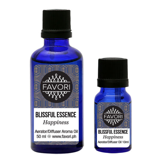 Two bottles of FAVORI Scents Blissful Essence Aerator/Diffuser (AD) Aroma Oil in varying sizes.