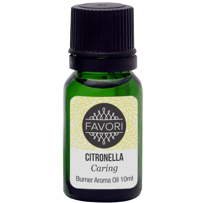 A small bottle of FAVORI Scents citronella burner (BR) aroma oil, 10ml.