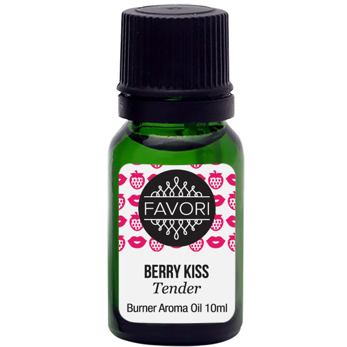 A bottle of FAVORI Berry Kiss Burner aroma oil, 10ml.