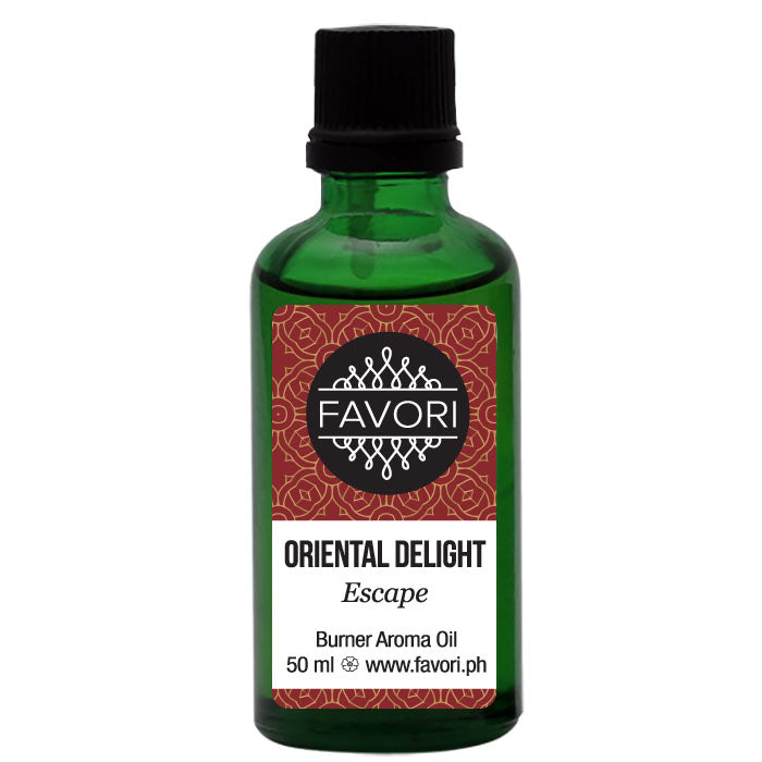 Bottle of FAVORI Scents Oriental Delight Burner (BR) Aroma Oil, 50 ml.