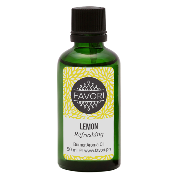 Bottle of Lemon Burner Aroma Oil for burners by FAVORI Scents, 50 ml.