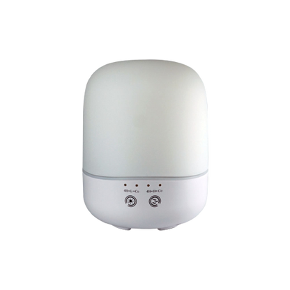 The FAVORI Scents Aroma Diffusers & Humidifiers is a white, modern device with simple buttons and indicator lights.