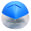 Blue and white spherical object with divided top, favored for holding oil. Leaf Aerator by FAVORI Scents.