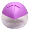 Purple and white sphere divided by a cross-shaped split on the top, exuding a subtle scent of FAVORI oil.