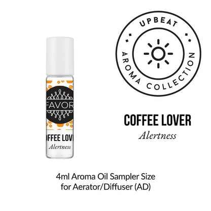 A 4ml FAVORI Scents Burner Aroma Oil in Coffee Lover bergamot scent, from the Upbeat Aroma Collection.