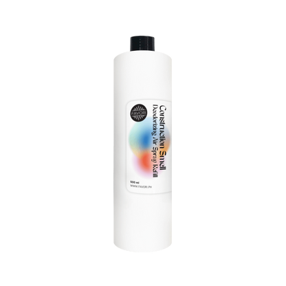 A tall white FAVORI Scents Contruction Deodorizing Air Spray (AS) with a black cap.