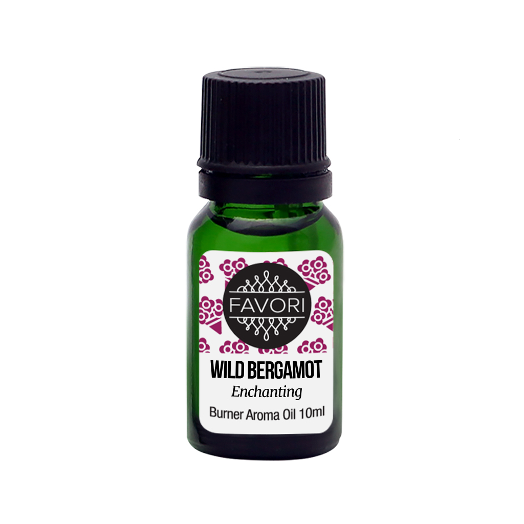 A bottle of FAVORI Scents Wild Bergamot Burner (BR) Aroma Oil, 10ml.